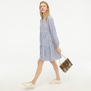 J.crew tiered popover dress in striped cotton